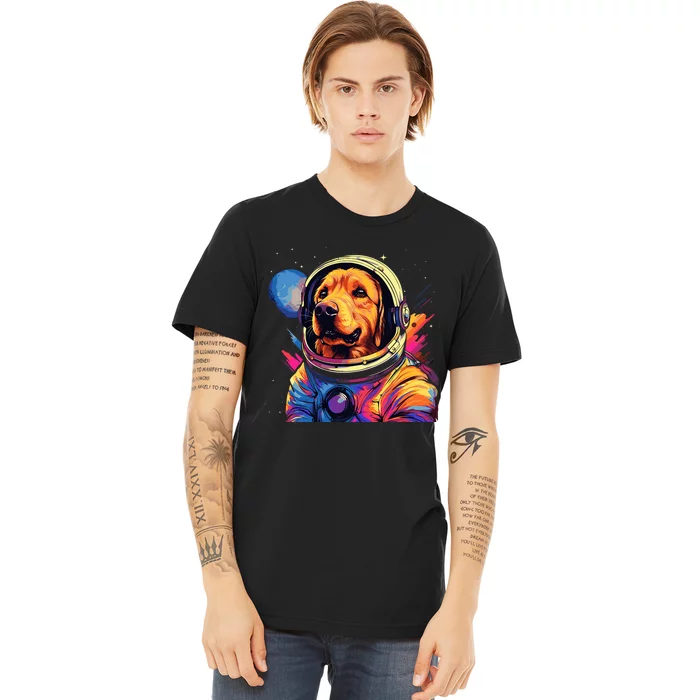 Golden Retriever Funny Golden Retriever Astronaut Premium T-Shirt