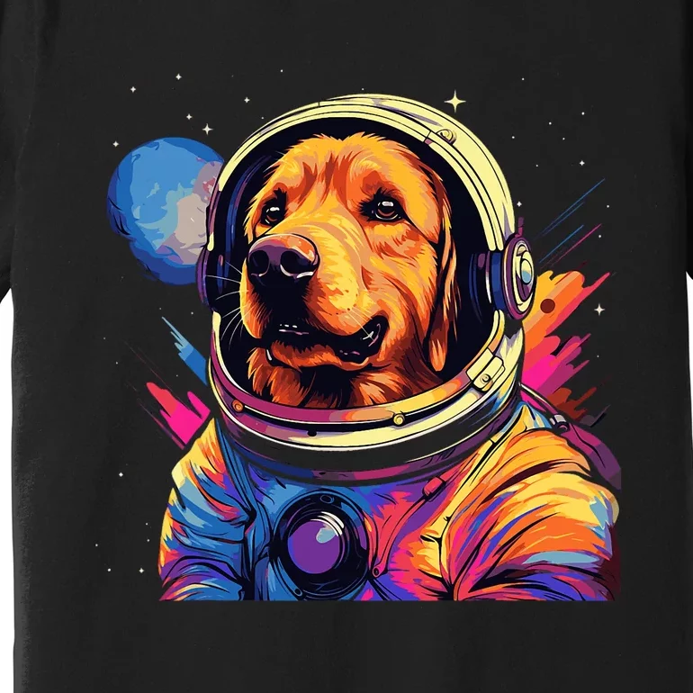 Golden Retriever Funny Golden Retriever Astronaut Premium T-Shirt