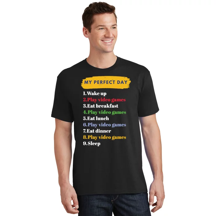 Gamer Routine Funny Gamer Epic Gamer Happy Gamer Video Games Lover T-Shirt