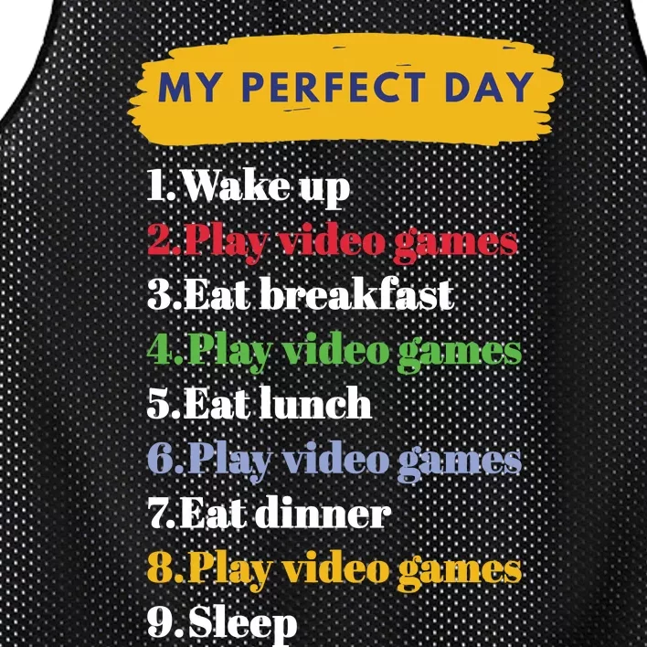 Gamer Routine Funny Gamer Epic Gamer Happy Gamer Video Games Lover Mesh Reversible Basketball Jersey Tank