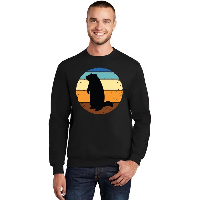 Groundhog Retro Funny Woodchuck Groundhog Day Sweatshirt