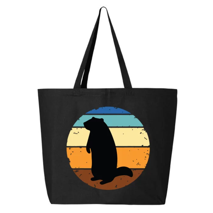 Groundhog Retro Funny Woodchuck Groundhog Day 25L Jumbo Tote