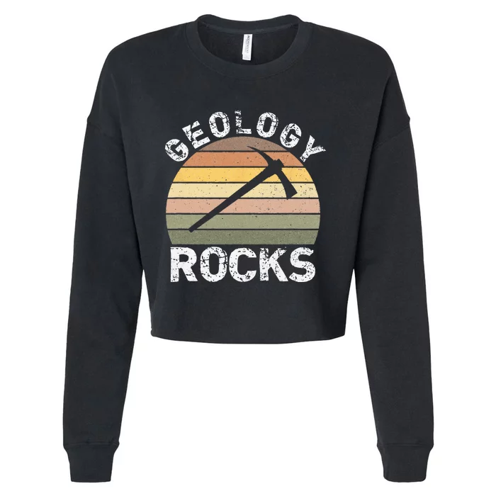 Geology Rocks Funny Geologist Funny Geology Dad Joke Pun Cropped Pullover Crew