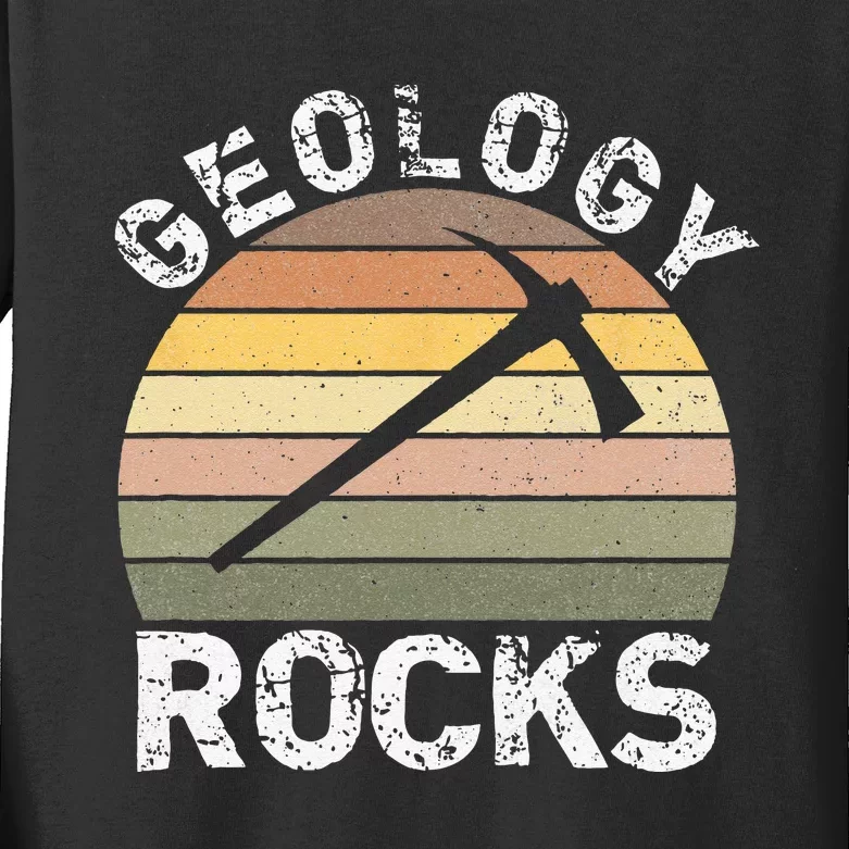 Geology Rocks Funny Geologist Funny Geology Dad Joke Pun Kids Long Sleeve Shirt