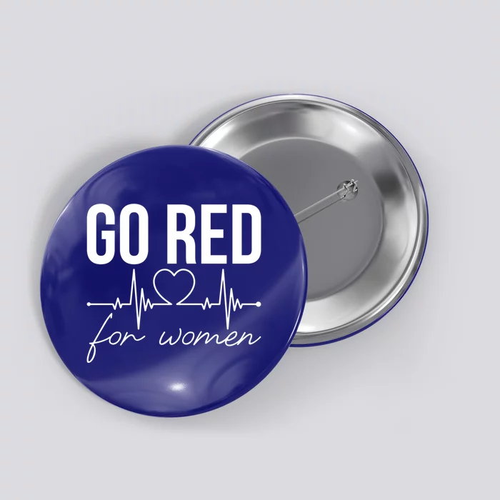 Go Red Funny Heart Disease Awareness Month Gift Button