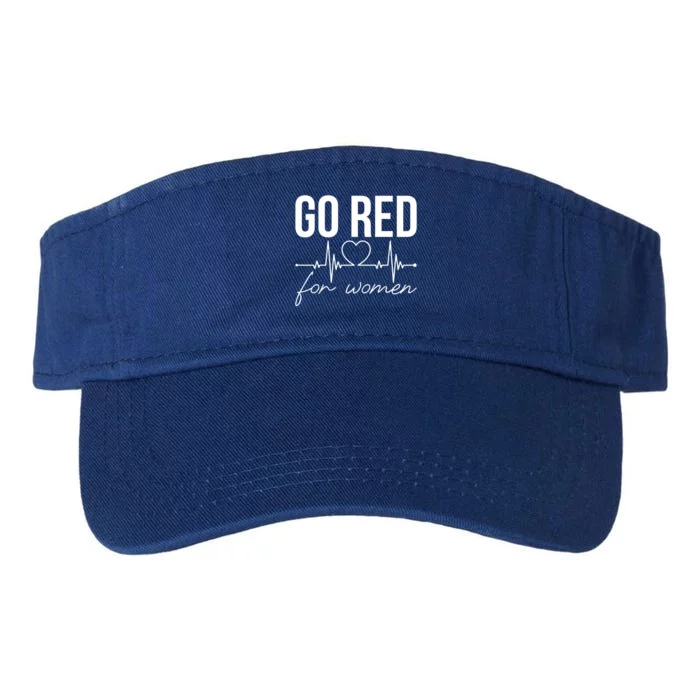 Go Red Funny Heart Disease Awareness Month Gift Valucap Bio-Washed Visor