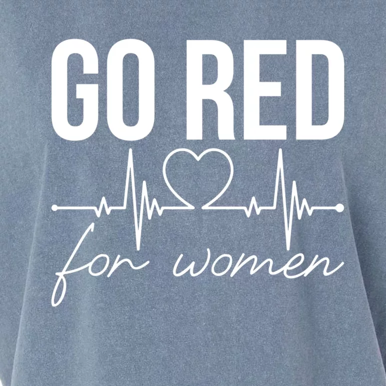 Go Red Funny Heart Disease Awareness Month Gift Garment-Dyed Women's Muscle Tee