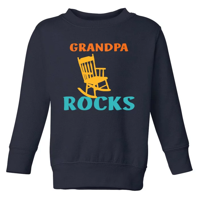 Grandpa Rocks Funny Retro Apparel Toddler Sweatshirt