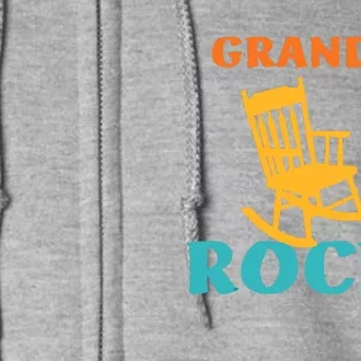 Grandpa Rocks Funny Retro Apparel Full Zip Hoodie