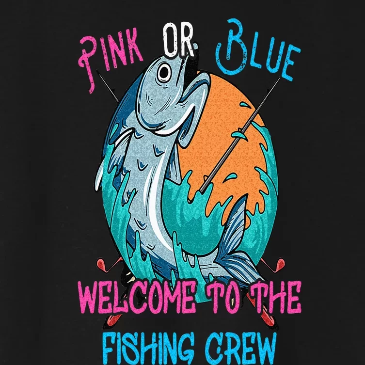 Gender Reveal Fishing Design For A Fishermen Women's Crop Top Tee