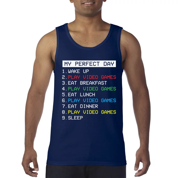 Gamer Routine Funny Gamer Epic Gamer Happy Gamer Video Games Lover Tank Top