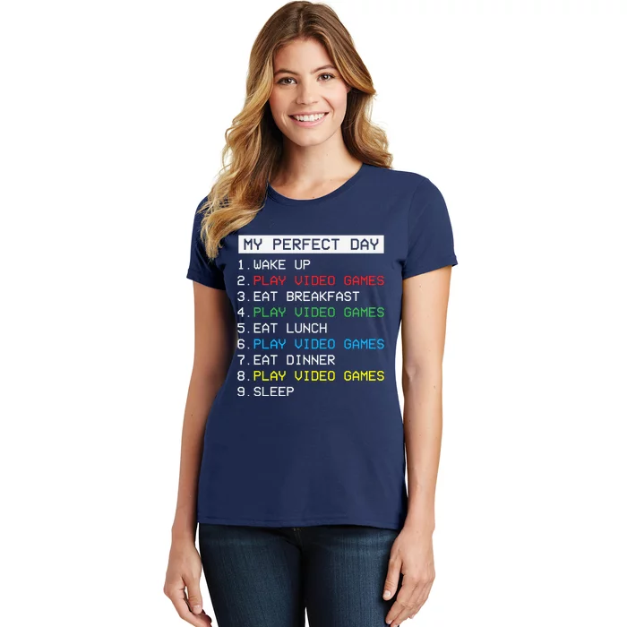  My Daily Routine Play Video Games Funny Gamer T-Shirt