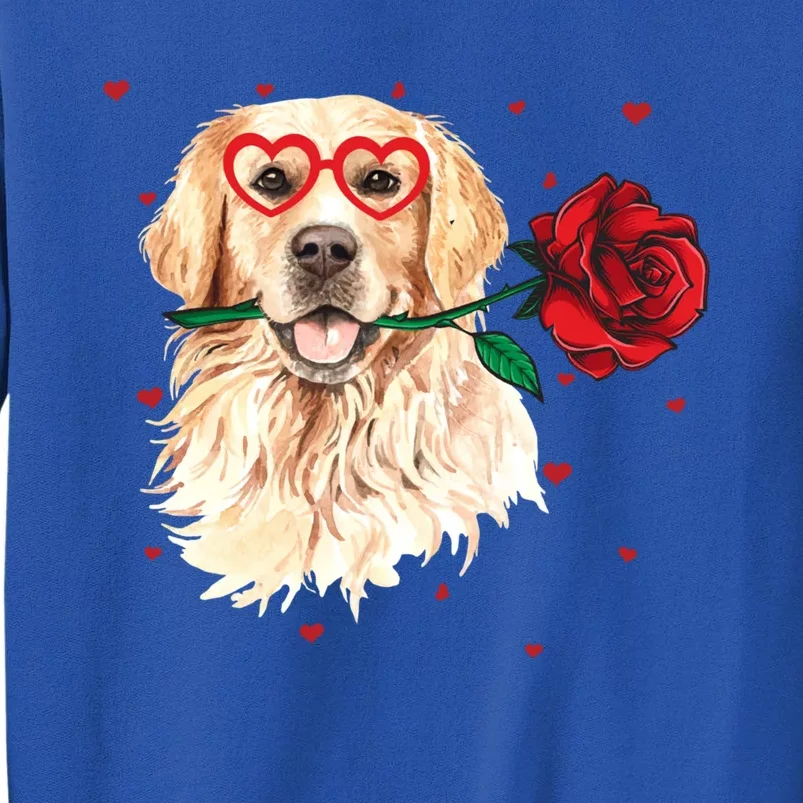 Golden Retriever Face Heart Glasses Valentines Day Dog Lover Great Gift Sweatshirt