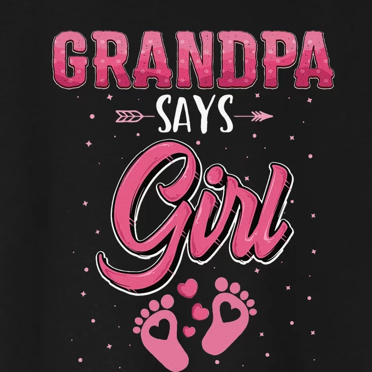 Gender reveal Grandpa dad matching family set Women's Crop Top Tee