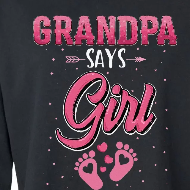 Gender reveal Grandpa dad matching family set Cropped Pullover Crew