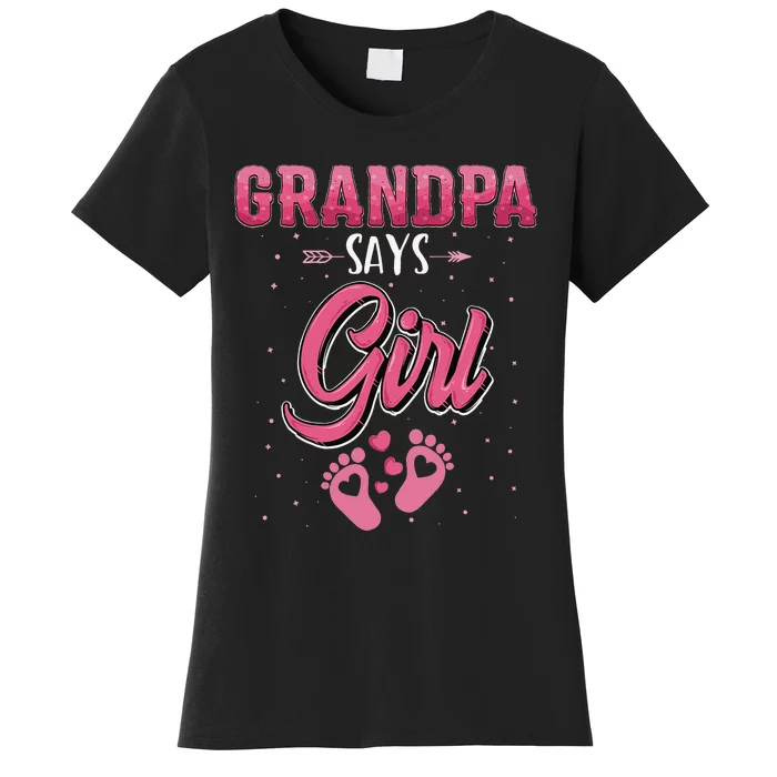 Gender reveal Grandpa dad matching family set Women's T-Shirt