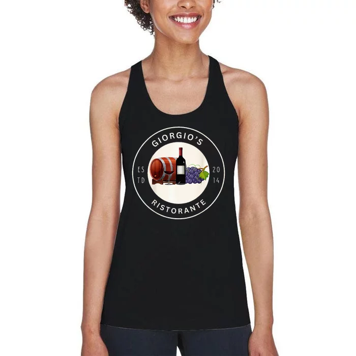 GiorgioS Ristorante Great Food Atmosphere Aura Women's Racerback Tank