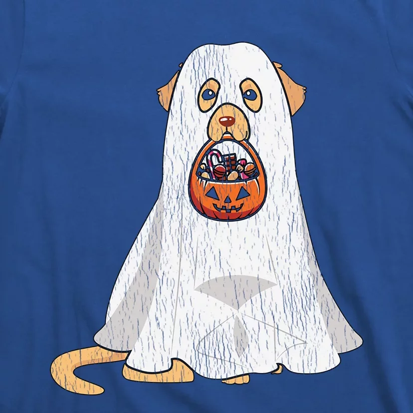 Golden Retriever Ghost Dog Mom Dad Trick Or Treat Halloween Gift T-Shirt