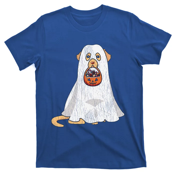 Golden Retriever Ghost Dog Mom Dad Trick Or Treat Halloween Gift T-Shirt