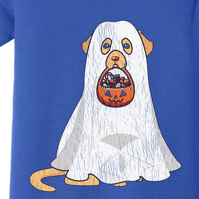 Golden Retriever Ghost Dog Mom Dad Trick Or Treat Halloween Gift Baby Bodysuit