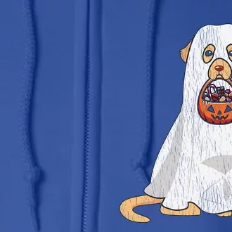 Golden Retriever Ghost Dog Mom Dad Trick Or Treat Halloween Gift Full Zip Hoodie