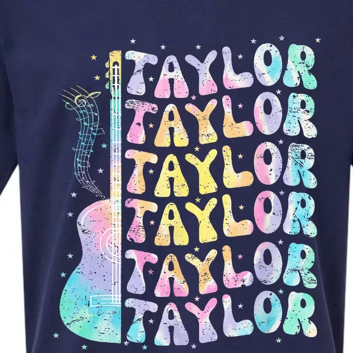 Girl Retro Groovy Taylor First Name Personalized 80S Pink Sueded Cloud Jersey T-Shirt