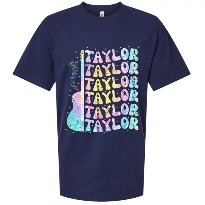 Girl Retro Groovy Taylor First Name Personalized 80S Pink Sueded Cloud Jersey T-Shirt