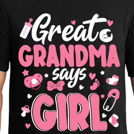 Gender Reveal Great Grandma Says Girl Baby Matching Family Long Sleeve Pajama Set