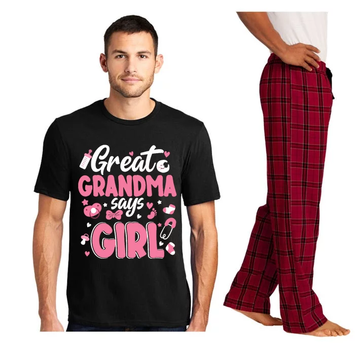 Gender Reveal Great Grandma Says Girl Baby Matching Family Long Sleeve Pajama Set