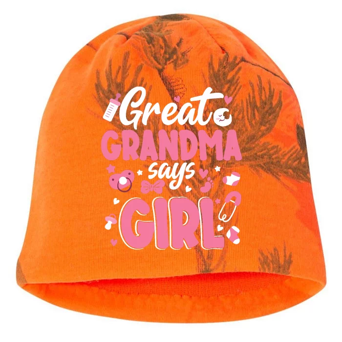 Gender Reveal Great Grandma Says Girl Baby Matching Family Long Sleeve Kati - Camo Knit Beanie