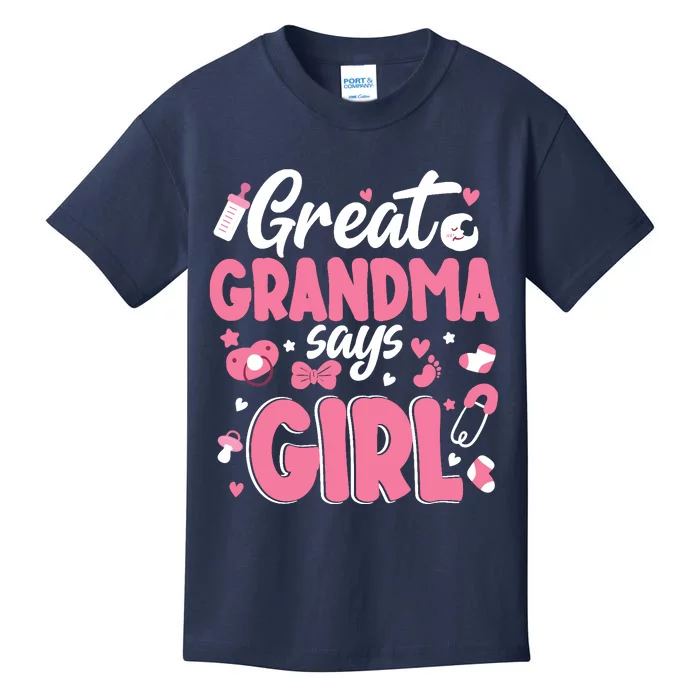 Gender Reveal Great Grandma Says Girl Baby Matching Family Long Sleeve Kids T-Shirt