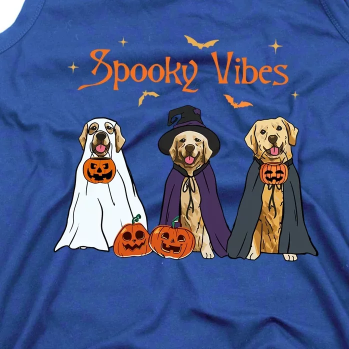 Golden Retriever Ghost Dogs Halloween Dog Witch Spooky Vibes Gift Tank Top