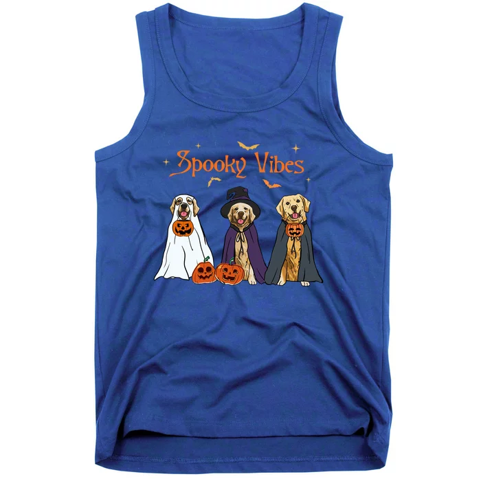 Golden Retriever Ghost Dogs Halloween Dog Witch Spooky Vibes Gift Tank Top