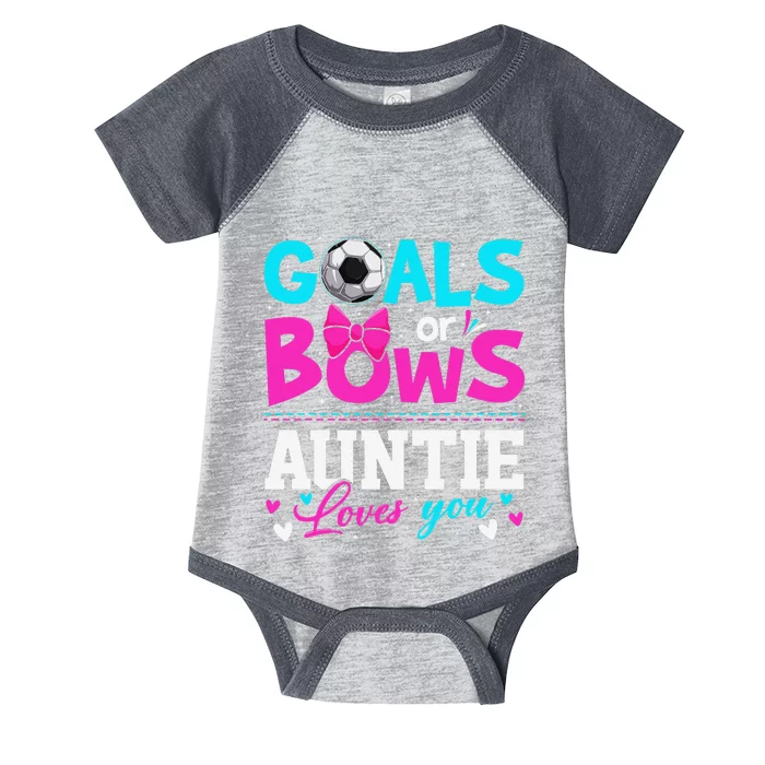 Gender Reveal Goals Or Bows Auntie Loves You Mother's Day Infant Baby Jersey Bodysuit