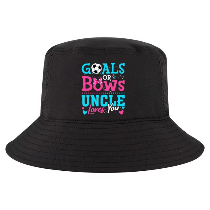 Gender Reveal Goals Or Bows Uncle Loves You Soccer Cool Comfort Performance Bucket Hat