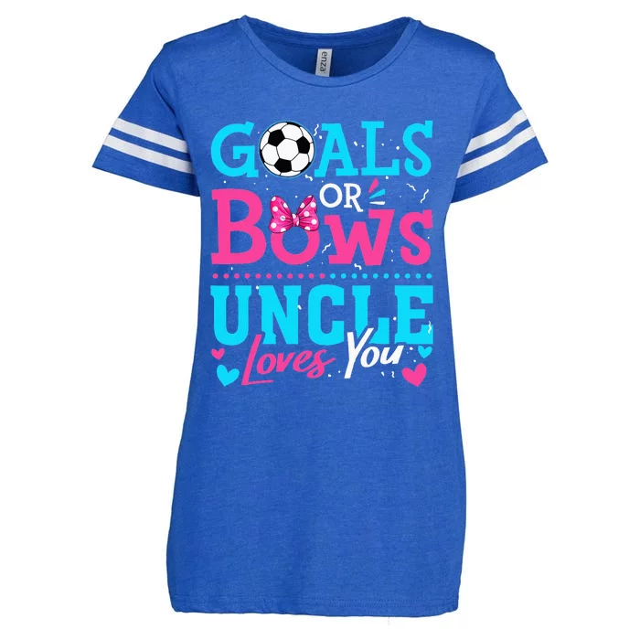 Gender Reveal Goals Or Bows Uncle Loves You Soccer Enza Ladies Jersey Football T-Shirt