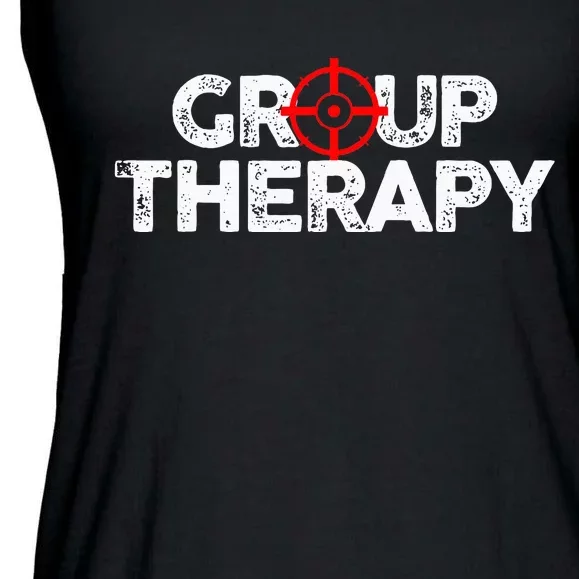 Gun Range Group Therapy Target Shooting Funny Ladies Essential Flowy Tank