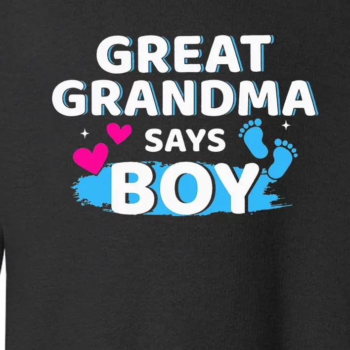 Gender reveal great grandma says matching baby party Toddler Sweatshirt