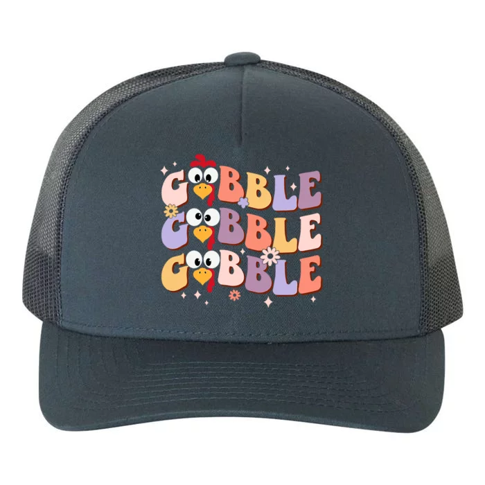 Groovy Retro Gobble Gobble Funny Thanksgiving Turkey Day Yupoong Adult 5-Panel Trucker Hat