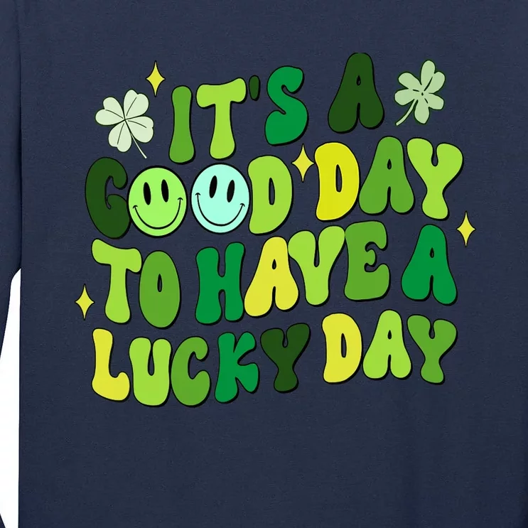 Green Retro Groovy St Patricks Day Party funny Tall Long Sleeve T-Shirt