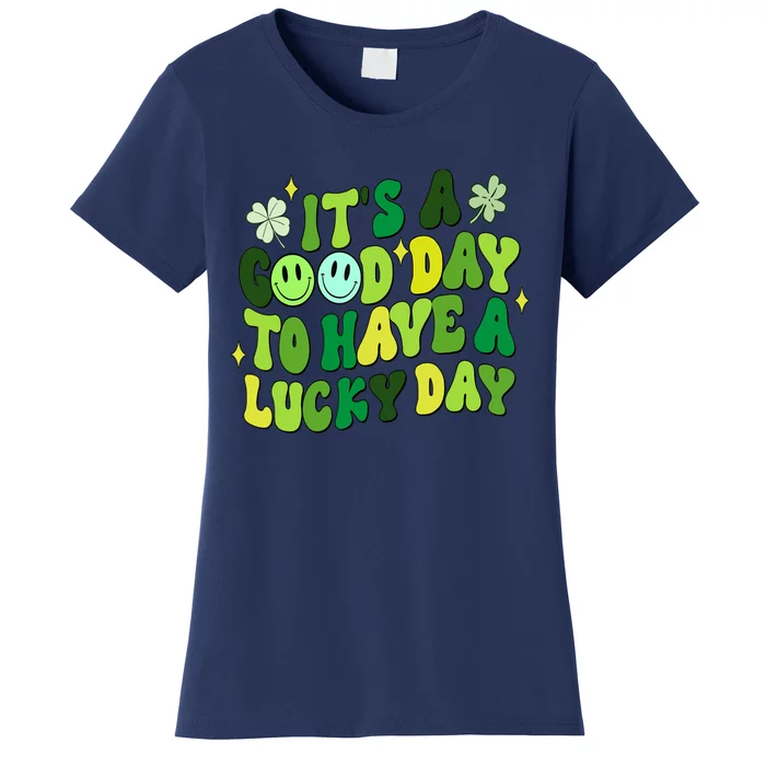 Green Retro Groovy St Patricks Day Party funny Women's T-Shirt