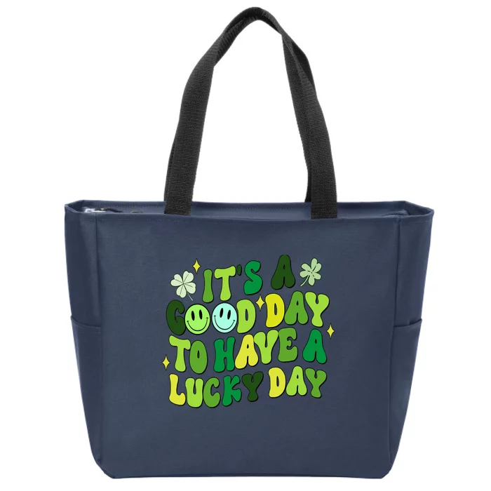 Green Retro Groovy St Patricks Day Party funny Zip Tote Bag