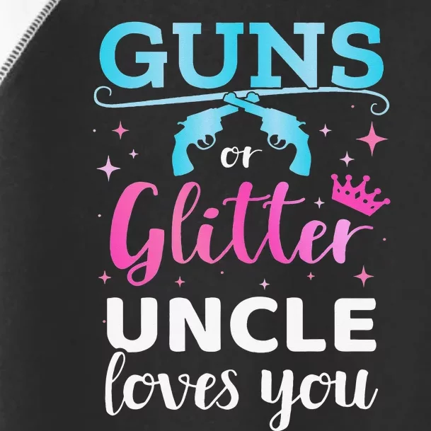 Gender reveal guns or glitter uncle matching baby party Toddler Fine Jersey T-Shirt