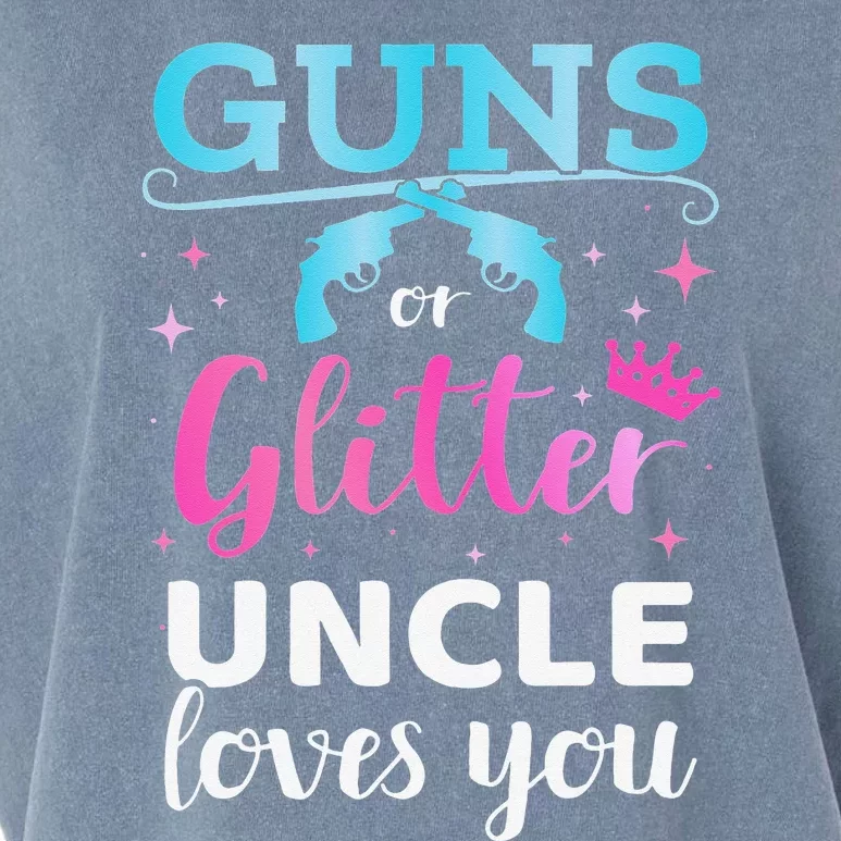 Gender reveal guns or glitter uncle matching baby party Garment-Dyed Women's Muscle Tee