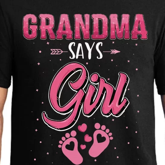 Gender reveal grandma says baby matching family set Pajama Set