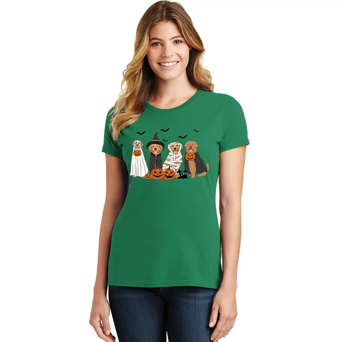 Golden Retriever Ghost Dog Halloween Women's T-Shirt