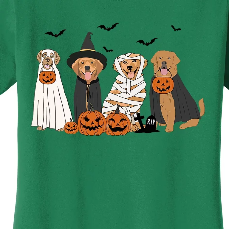 Golden Retriever Ghost Dog Halloween Women's T-Shirt