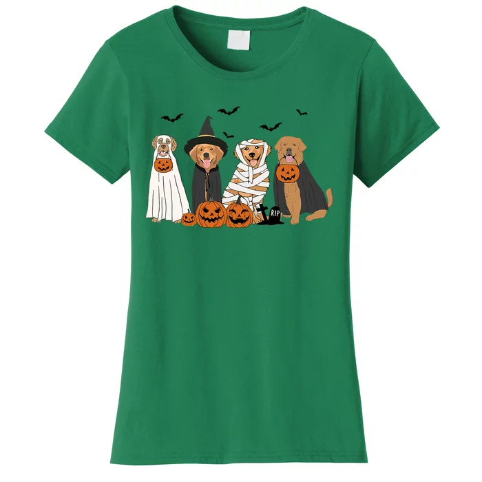 Golden Retriever Ghost Dog Halloween Women's T-Shirt