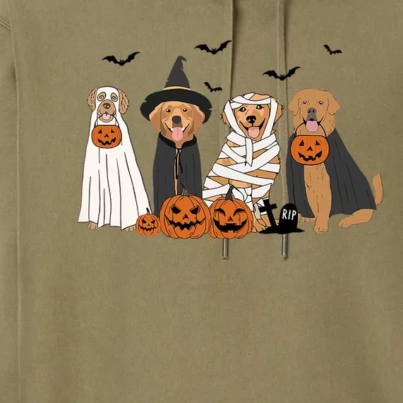 Golden Retriever Ghost Dog Halloween Premium Hoodie