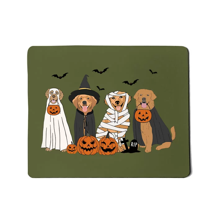 Golden Retriever Ghost Dog Halloween Mousepad